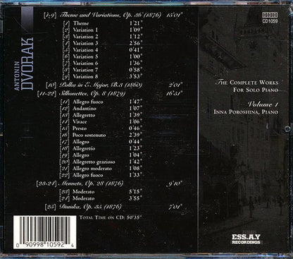 Dvorak - The Complete Works For Solo Piano Volume 1: Inna Poroshina, Piano (CD)