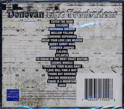 Donovan - Live Troubadour (CD)