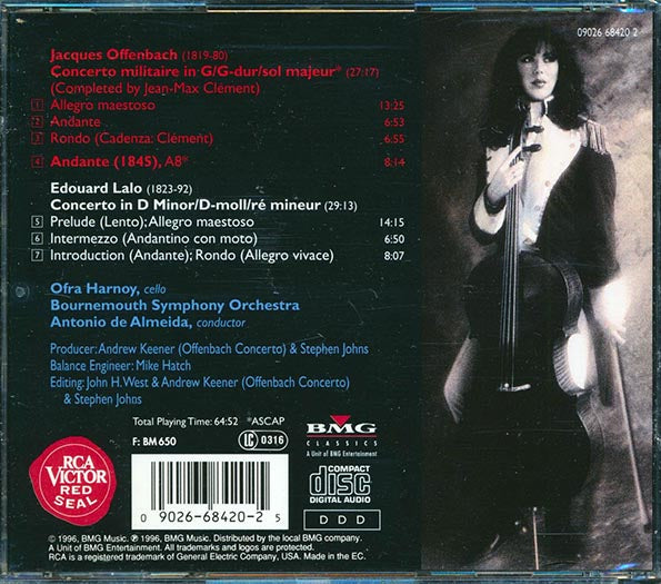 Offenbach, Lalo, Ofra Harnoy, Bournemouth Symphony Orchestra, Antonio De Almeida - Concerto Militaire / Andante Concert In D Minor (CD)