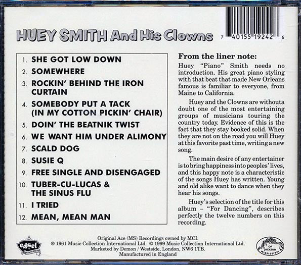 Huey Piano Smith & His Clowns - For Dancing (CD)