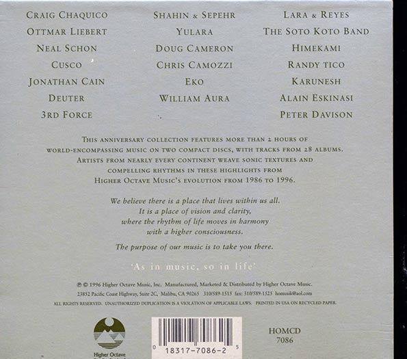 Cusco, Neal Schon, 3rd Force, Ottmar Liebert, Craig Chaquico, Etc. - Higher Octave Music Evolution 1986-1996 (30 tracks) (2xCD) (incl. large booklet) (CD)