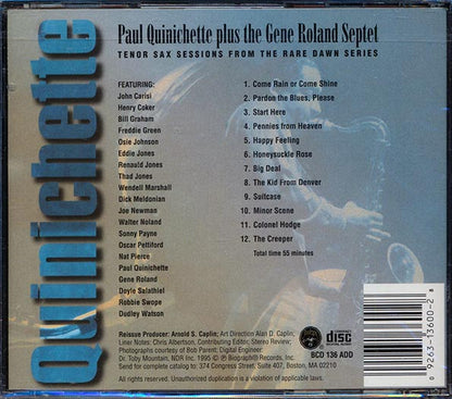 Paul Quinichette Plus Gene Roland Septet - The Kid From Denver (CD)