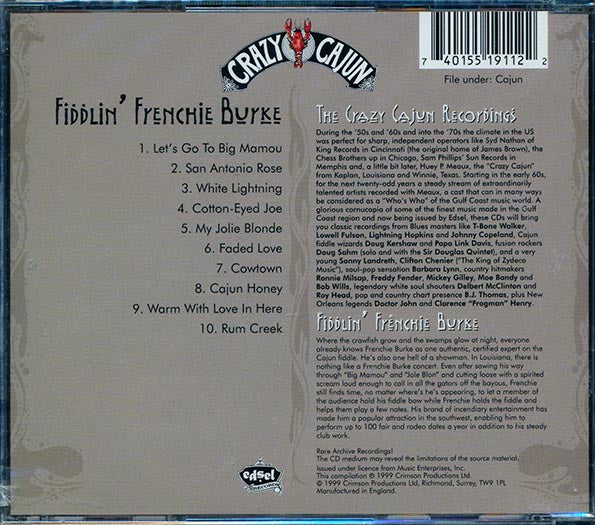 Fiddlin' Frenchie Burke - The Crazy Cajun Recordings (CD)