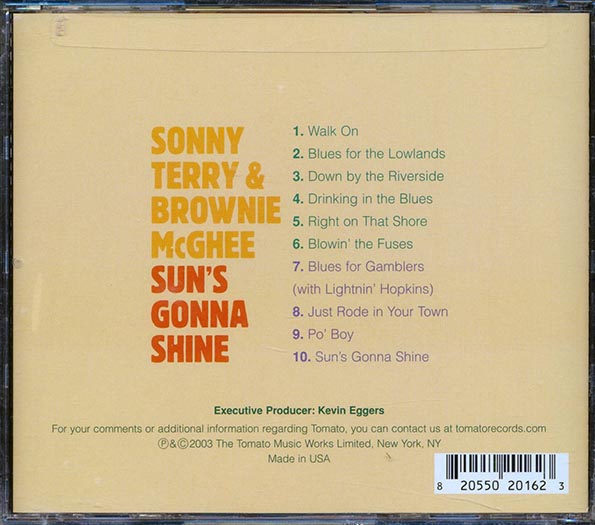Sonny Terry, Brownie McGhee - Sun's Gonna Shine (CD)
