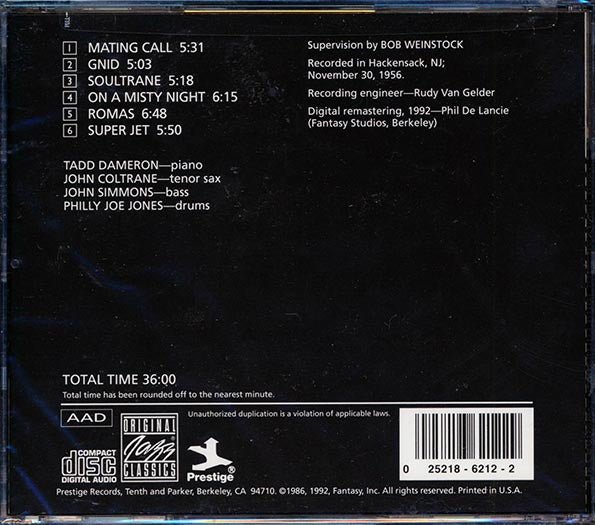 Todd Dameron, John Coltrane - Mating Call (CD)