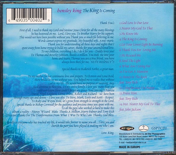 Hensley King - The King Is Coming (CD)