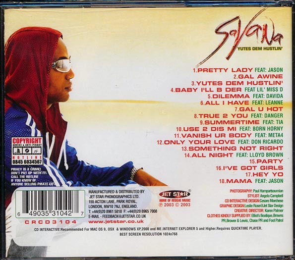 Savana - Yutes Dem Hustlin' (CD)