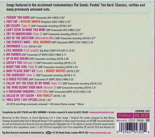 The Seeds - Pushin' Too Hard Original Soundtrack (CD)