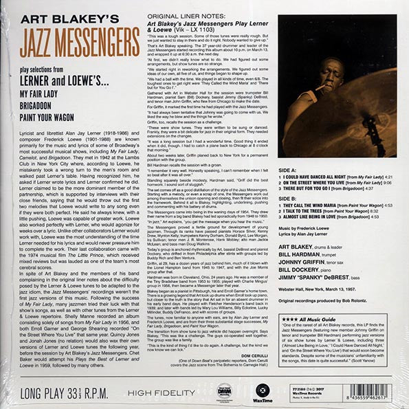 Art Blakey's Jazz Messengers - Selections From Lerner And Loewe's My Fair Lady, Brigadoon, Paint Your Wagon (ltd. ed.) (180g) (LP) - PureSound Records