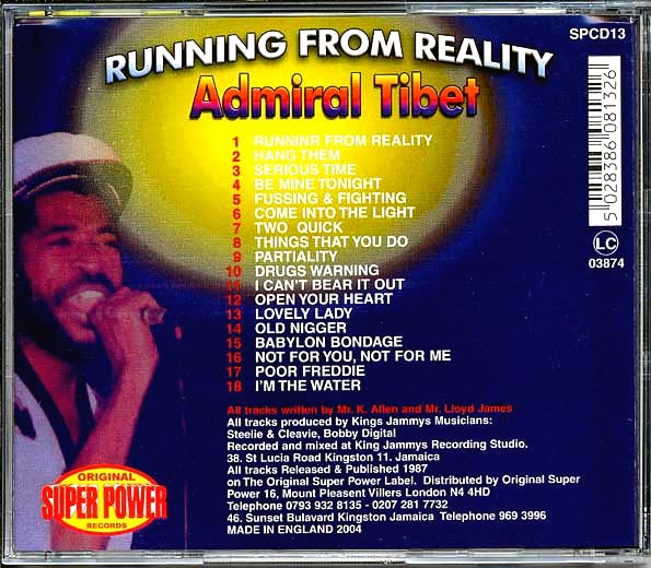 Admiral Tibet - Running From Reality (CD)