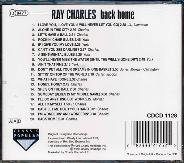Ray Charles - Back Home (CD)