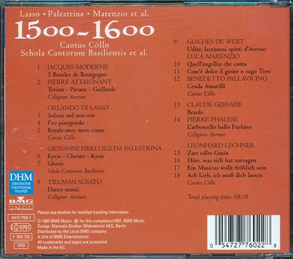 Lasso, Palestrina, Marenzio, Etc. - 1500-1600 Cantus Colln Schola Cantorum Basiliensis Et Al (CD)