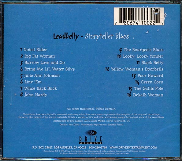 Leadbelly - Storyteller Blues (CD)