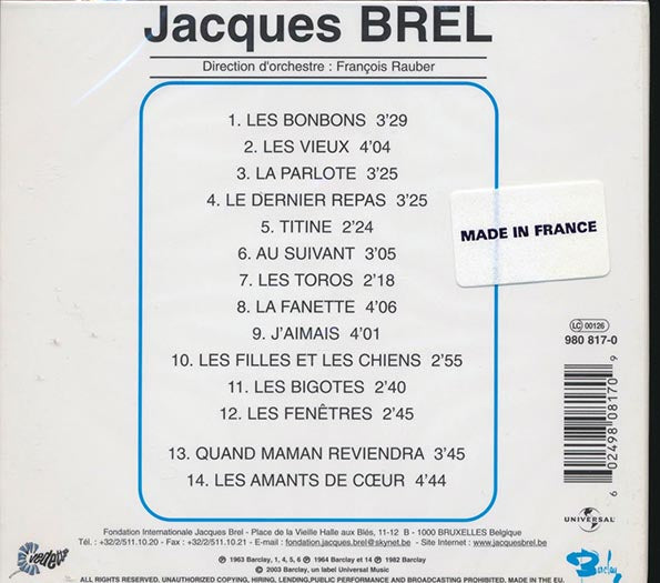 Jacques Brel - Jacques Brel (CD)