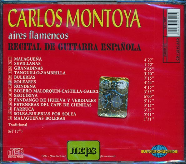 Carlos Montoya - Aires Flamencos: Recital De Guitarra Espanola (CD)