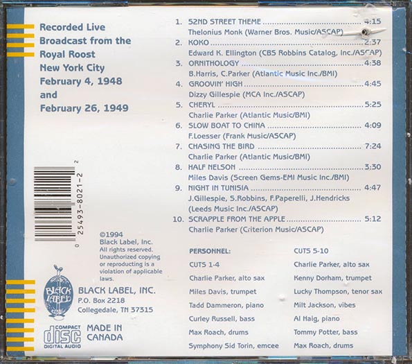 Charlie Parker - Bop City Volume 2 (CD)