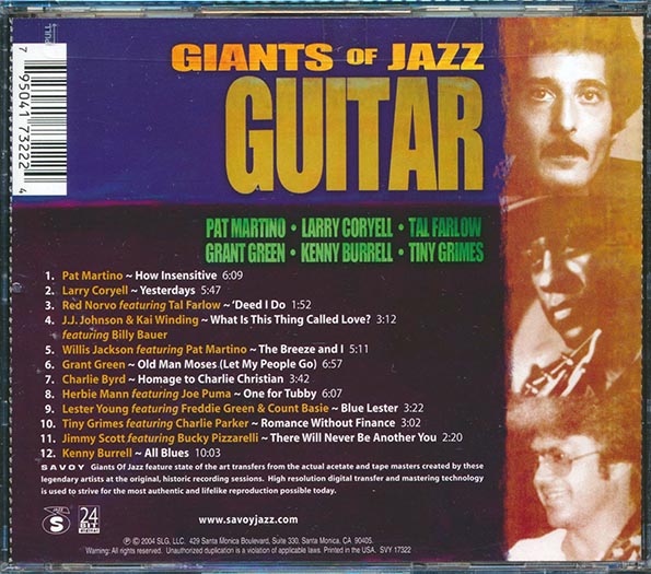 Pat Martino, Larry Coryell, Tal Farlow, Etc. - Giants Of Jazz: Guitar (CD)