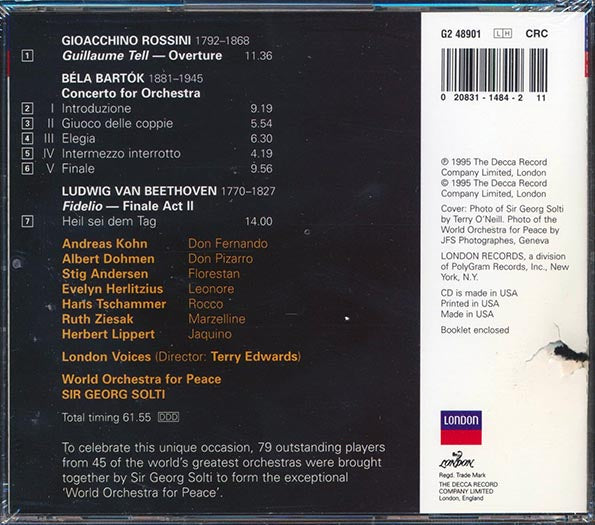 Sir Georg Solti - World Orchestra For Peace: Rossini, Bartok, Beethoven, United Nations 50th Anniversary Concert (CD)