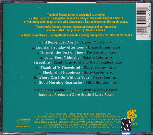 Billie Holiday, Carmen MaRae, Natalie Cole, Etc. - Songbirds (CD)