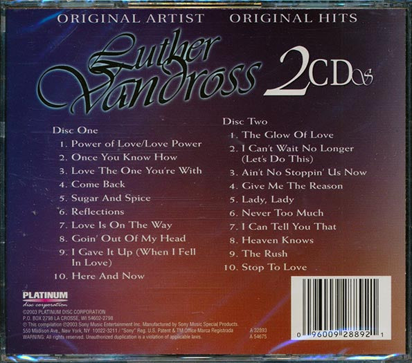 Luther Vandross - Luther Vandross (20 tracks) (CD)