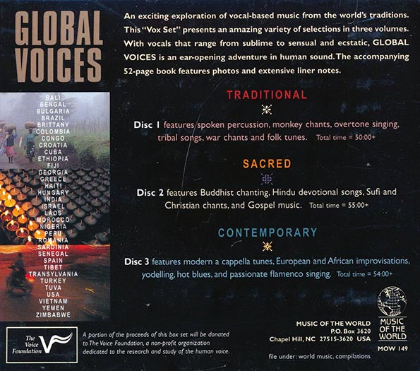 Various - Global Voices: Traditional, Sacred And Contemporary Vocal Music (CD)