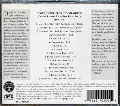 Scott Joplin - Elite Syncopations: Classic Ragtime From Rare Piano Rolls 1899-1917 (CD)