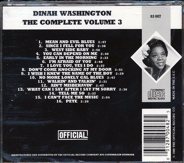 Dinah Washington - The Complete Dinah Washington Volume 3: 1947 (CD)