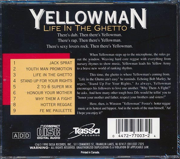 Yellowman - Life In The Ghetto (CD)