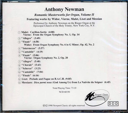Anthony Newman - Romantic Masterworks For Organ, Volume II (CD)