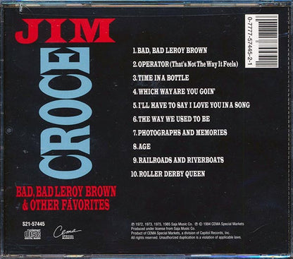 Jim Croce - Bad, Bad Leroy Brown & Other Favorites (CD)