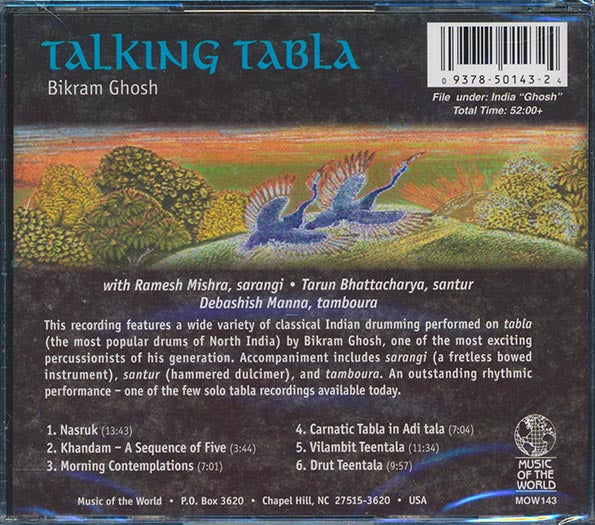 Bikram Ghosh - Talking Tabla: North Indian Tabla With Sarangi & Santur Accompaniment (CD)