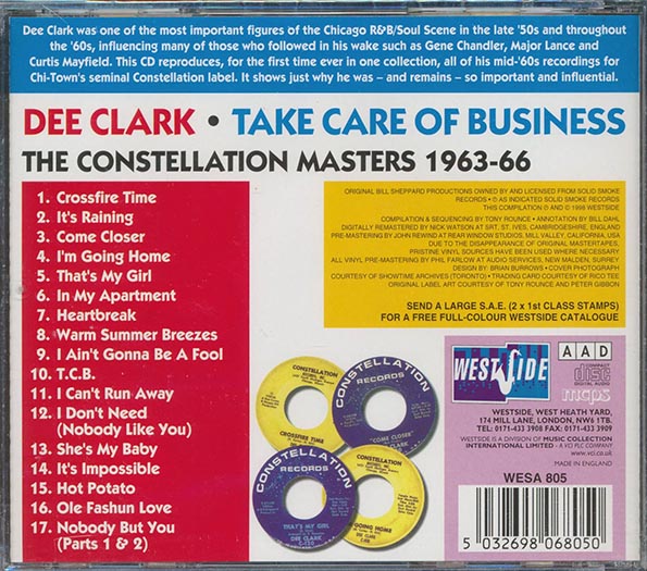 Dee Clarke - Take Care Of Business: The Constellation Masters 1963-66 (CD)