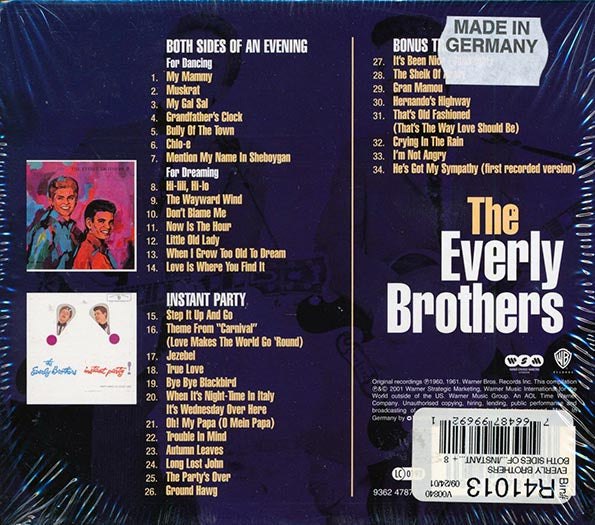 The Everly Brothers - Both Sides Of An Evening + Instant Party (2 albums on 1 CD) (34 tracks) (CD)