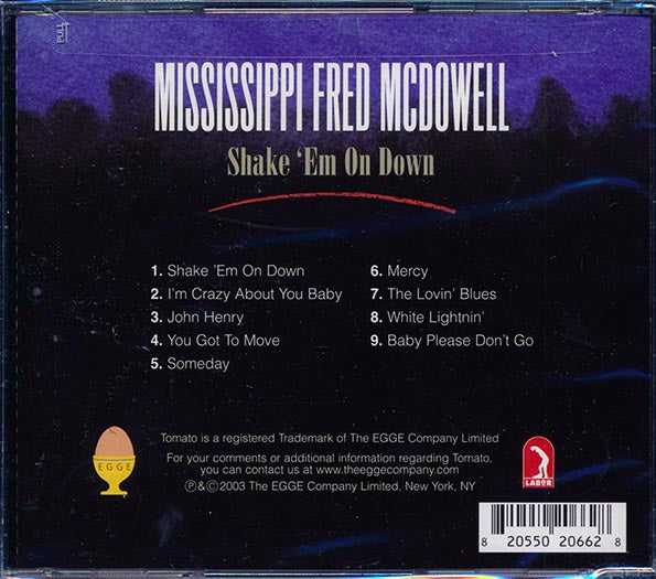 Mississippi Fred McDowell - Shake 'Em On Down (CD)