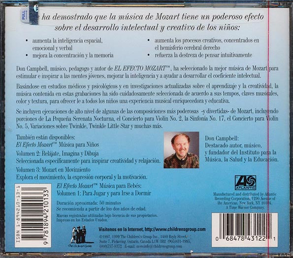 El Efecto Mozart, Musica Para Ninos - Afina Tu Mente Volume 1 (CD)