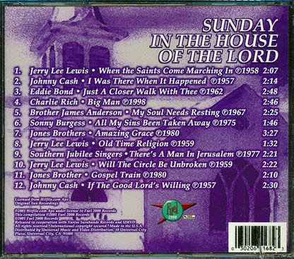 Johnny Cash, Jerry Lee Lewis, Charlie Rich, Etc. - Sunday In The House Of The Lord (CD)