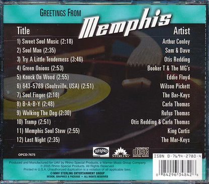 Sam & Dave, Otis Redding, The Mar-Keys, Etc. - Greetings From Memphis: Classic R&B Artists (CD)