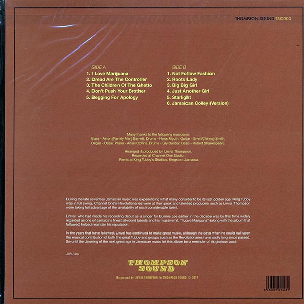 Linval Thompson - I Love Marijuana (LP) - PureSound Records