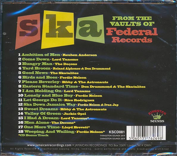 Don Drummond, The Skatalites, Lord Tanamo, Etc. - Ska From The Vaults Of Federal Records (CD)