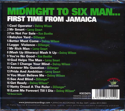 Dillinger, Delroy Wilson, Ken Boothe, Leroy Smart,  Etc. - Midnight To Six Man: First Time From Jamaica (CD)