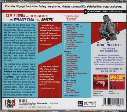 Sam Butera & The Witnesses - The Wildest Clan + Apache! (2 albums on 1 CD) (30 tracks) (+6 bonus tracks) (incl. 16-page booklet) (remastered) (24-bit master (CD)