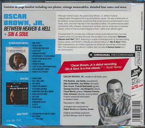 Oscar Brown, Jr. - Between Heaven & Hell + Sin & Soul (2 albums on 1 CD) (27 tracks) (incl. 16-page booklet) (24-bit mastering) (CD)