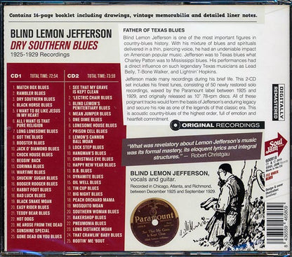 Blind Lemon Jefferson - Dry Southern Blues: 1925-1929 Recordings (50 tracks) (2xCD) (incl. 16-page booklet) (CD)