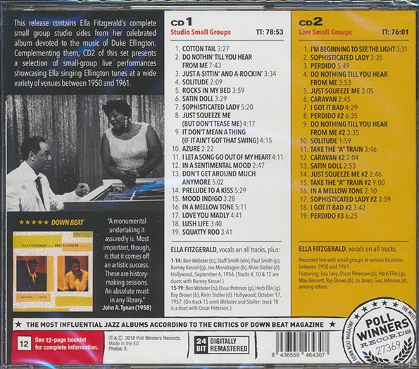 Ella Fitzgerald - Sings Duke Ellingston: The Studio & Live Small Groups (38 tracks) (2xCD) (incl. 12-page booklet) (remastered) (CD)
