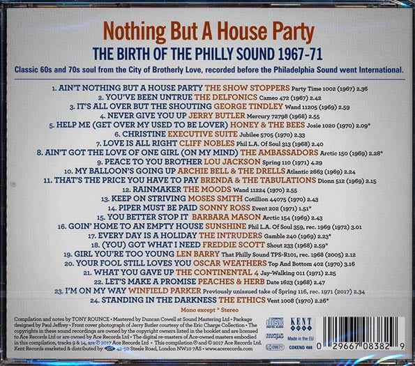 Jerry Butler, The Show Stoppers, The Delfonics, Etc. - Nothing But A House Party: The Birth Of The Philly Sound 1967-71 (24 tracks) (incl. large booklet) (CD)