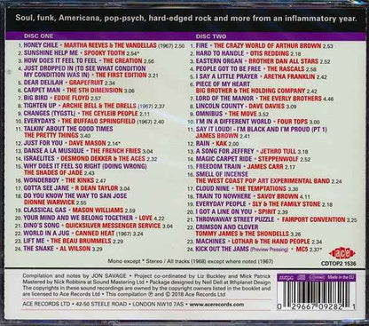 Jethro Tull, Spirit, The Kinks, Spooky Tooth, Etc. - Jon Savage's 1968: The Year The World Burned (48 tracks) (2xCD) (incl. large booklet) (CD)