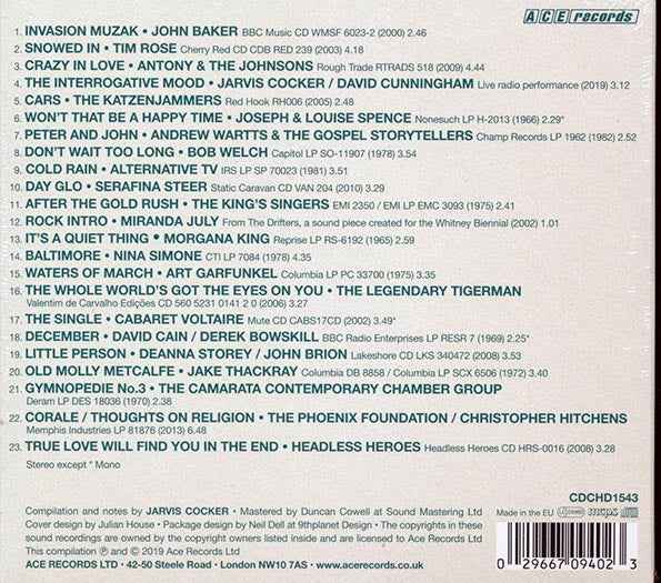 Nina Simone, Art Garfunkel, John Baker, Etc. - Music From Jarvis Cocker's Sunday Service (23 tracks) (deluxe 3-fold digipak) (CD)