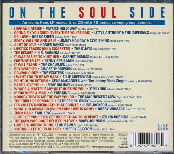 Earl King, Lou Rawls, Bobby Womack, Etc. - On The Soul Side: 26 Soul Grooves (26 tracks) (+ 13 bonus tracks) (incl. large booklet) (CD)