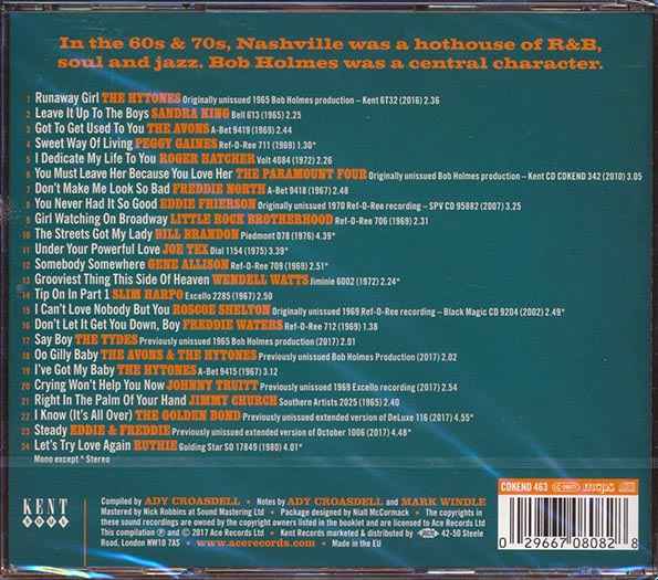 Jimmy Church, Sandra King, The Hytones, Etc. - Bob Holmes' Nashville Soul (24 tracks) (incl. large booklet) (CD)
