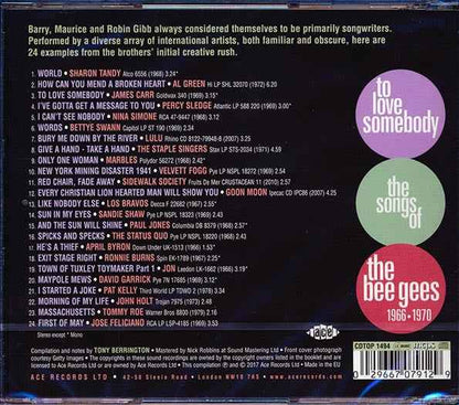 Al Green, Velvett Fogg, Goon Moon, Percy Sledge, Etc. - To Love Somebody: The Songs Of The Bee Gees 1966-1970 (24 tracks) (incl. large booklet) (CD)